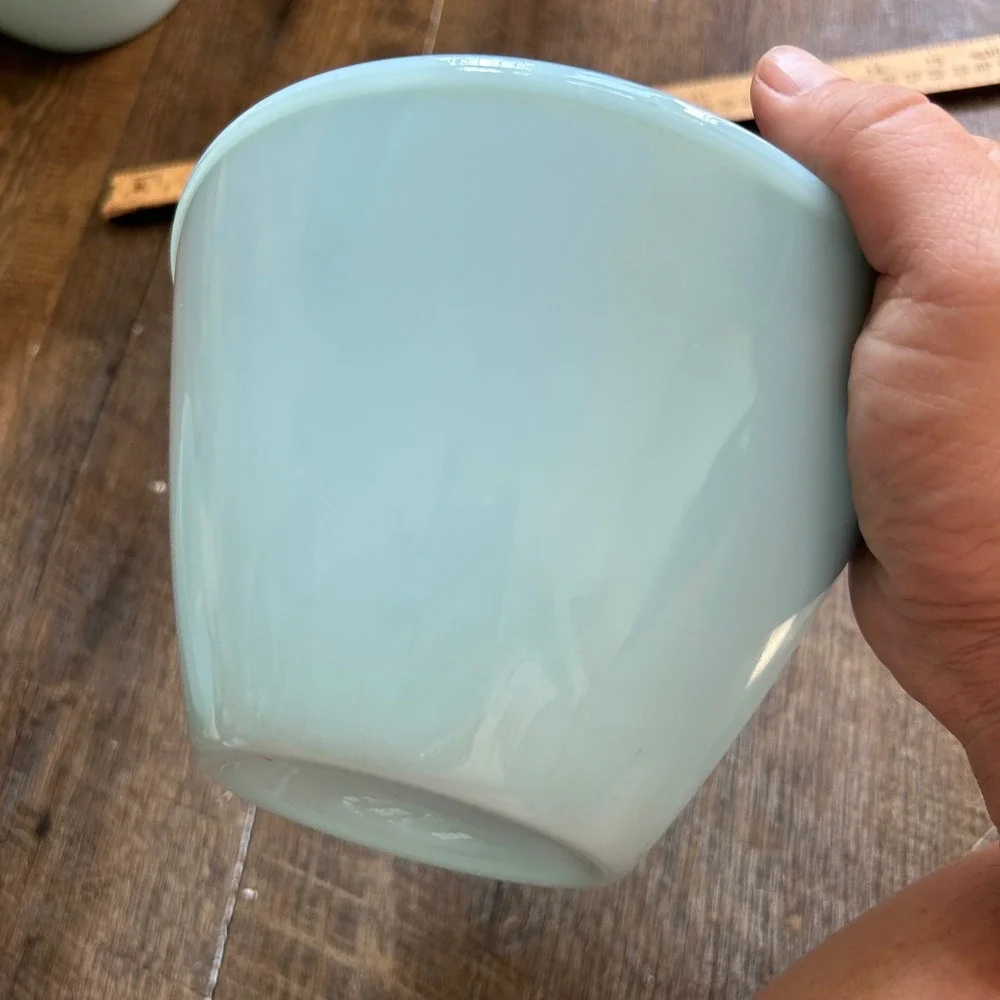 Fire King Blue Delphite Nesting Mixing Bowls Vintage Milk Glass Set of 2 USA